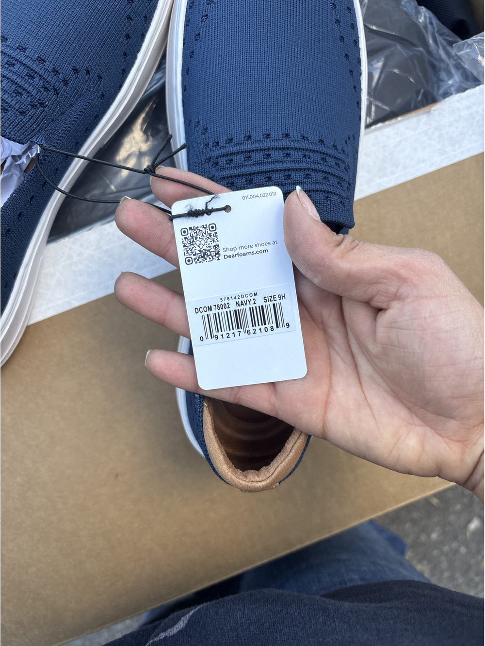NWT Dearfoams Navy Blue Knit Slip On Comfort Casual Shoes Size 9.5 - Picture 3 of 3